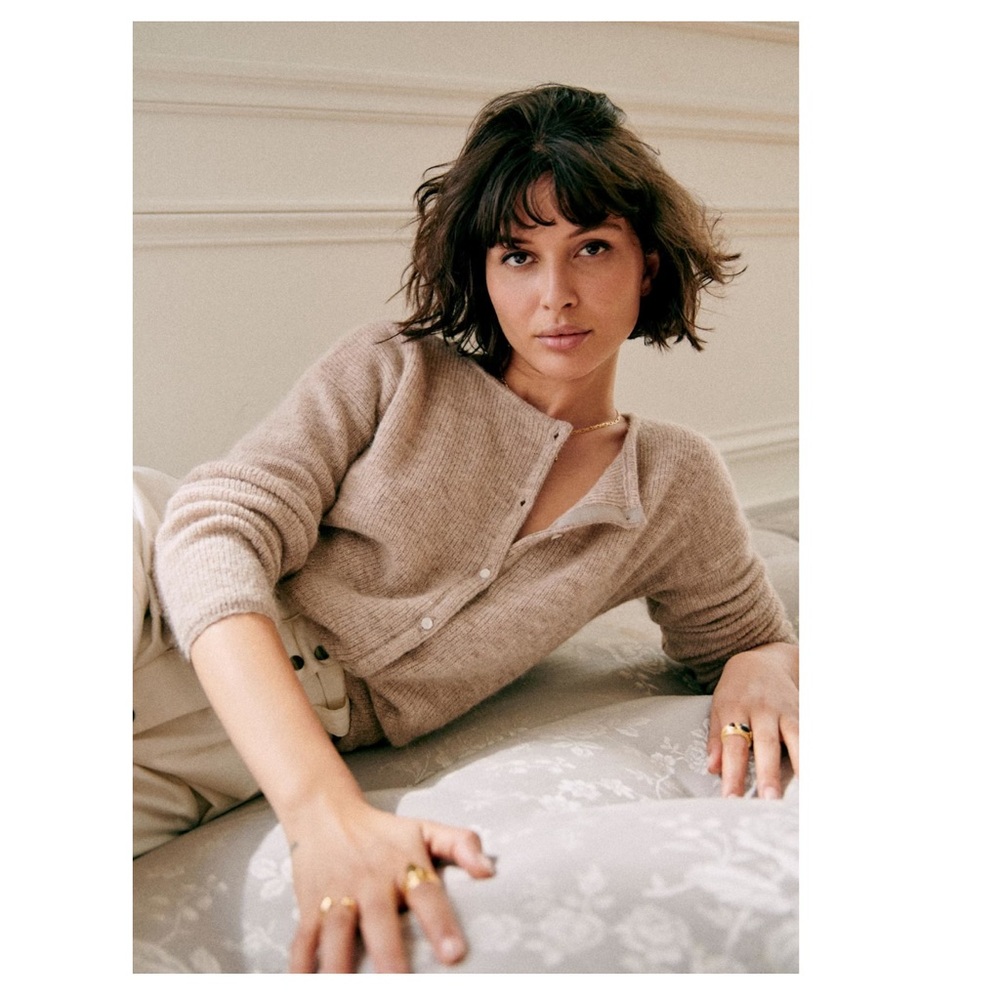 Sezane Gaspard Cardigan Light Beige - Size S